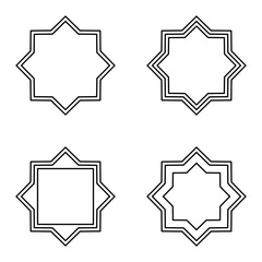 Ramadan Frame Shape. Vintage Frames. Vintage Frame Set. Islamic Window Icon set.