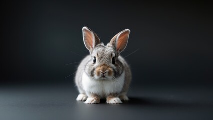 Obraz premium tiny bunnies set against a dark backdrop
