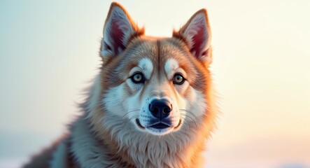 Yakutian Laika Dog Portrait on a White Background
