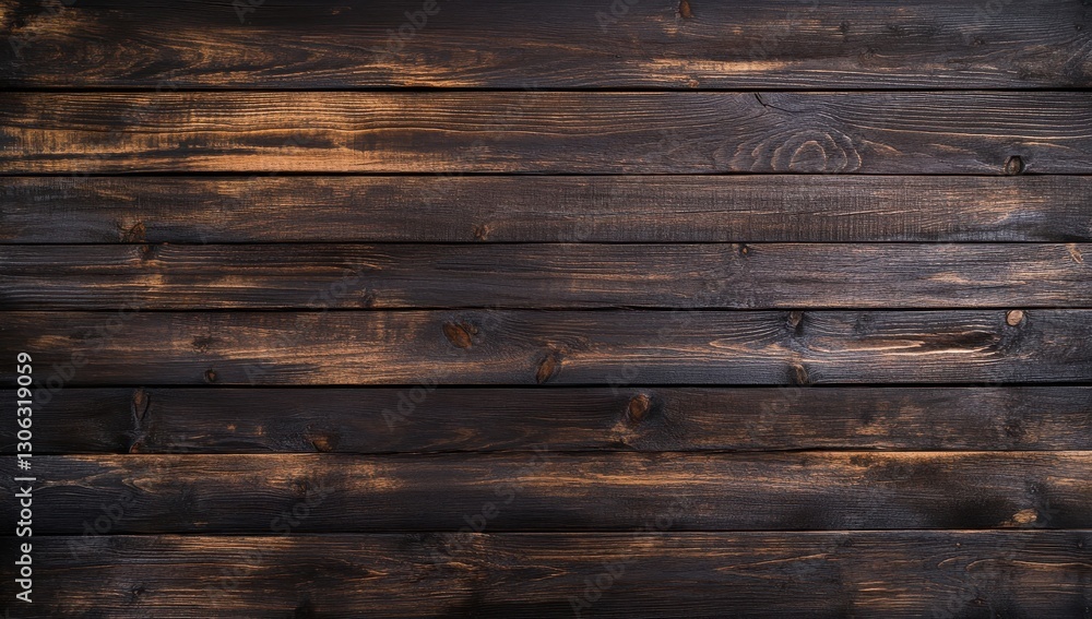 Poster a textured wooden wall with dark tones and subtle highlights, creating a rustic and warm atmosphere.