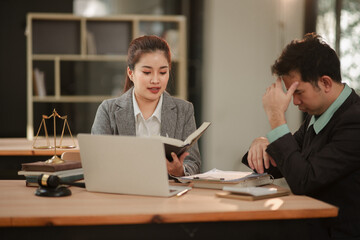 Lawyer and team Talk and consult on solving problems and work related to legal work of lawyers