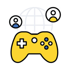 Global game vector filled outline icon. EPS 10 file