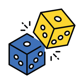 recommend clip art: Dice  vector filled outline icon. EPS 10 file