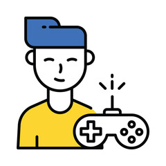 Fototapeta premium Gamers vector filled outline icon. EPS 10 file