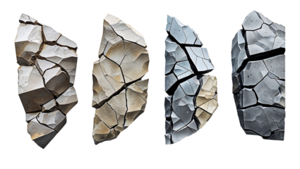 Realistic prehistoric stone tools and ancient flint implements, detailed archaeological discoveries with sharp textures, PNG format