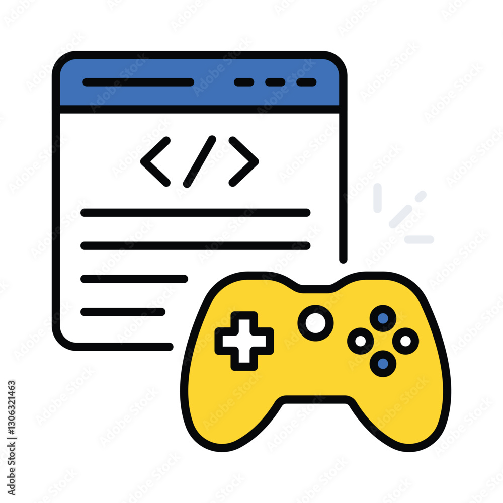 Poster game developers vector filled outline icon. eps 10 file