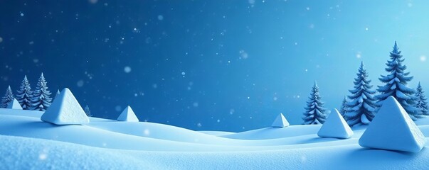 Minimalistic winter-themed wallpaper with triangular shapes in cool blue hues, shapes, cool