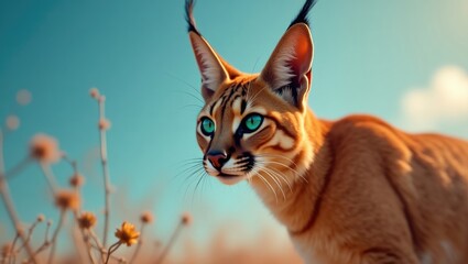 Obraz premium depiction of an elegant caracal