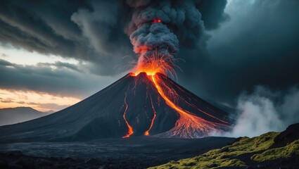 new volcano in eruption