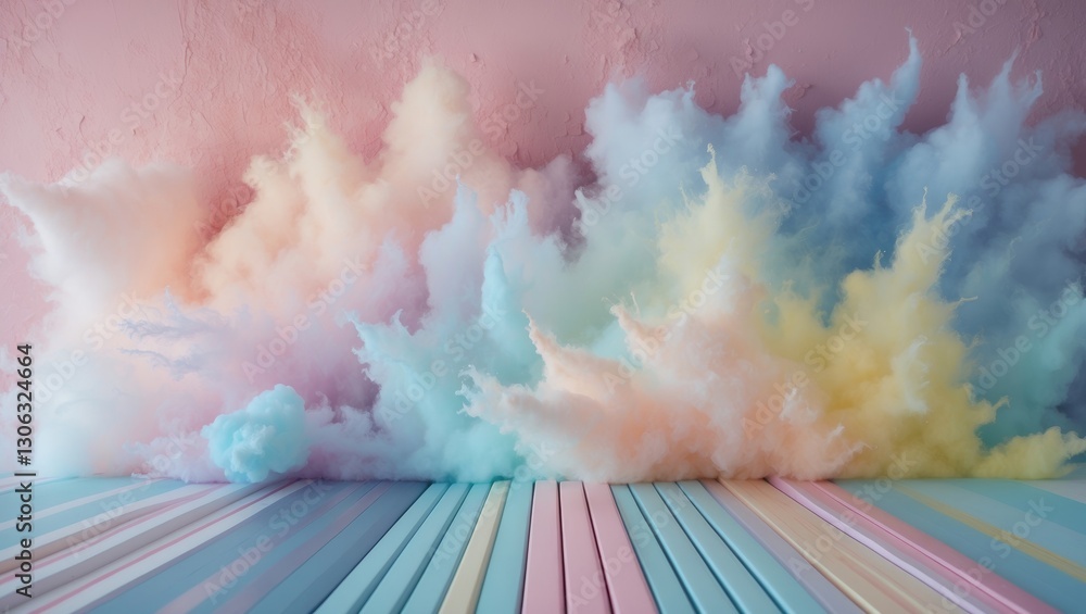 Poster soft color explosions for your design surfaces. a dreamy gradient background featuring a blend of sh