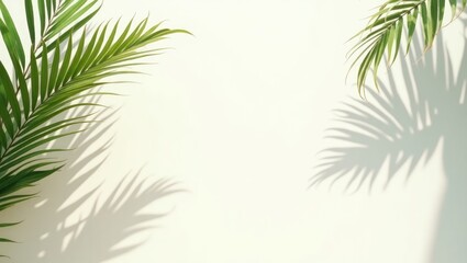 tropical greenery and coconut leaves set against a white backdrop