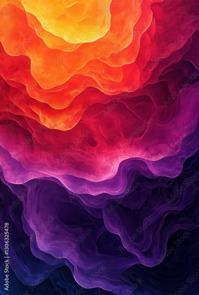 Poster vibrant abstract swirling patterns in orange and purple tones creating a mesmerizing background for 