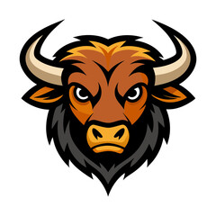 Bison head mascot logo design vector