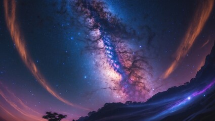 the textured wide-angle long exposure photograph of the Milky Way