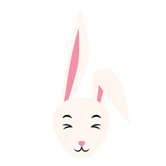 Cute Cartoon Rabbit Face Illustration