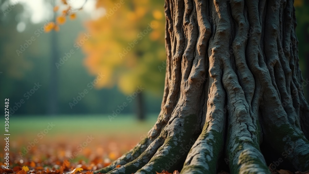 Aufkleber tree trunk captured against a blurred background