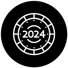 Naklejka premium Vector Design New Year Clock Icon Style