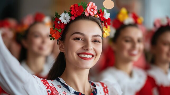 Polish traditional dancers delight audiences with vibrant costumes and joyful performances