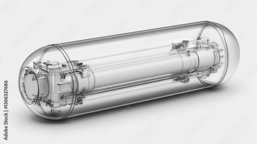 Poster transparent capsule design with mechanical components inside