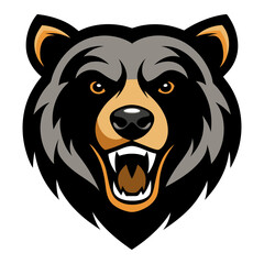 Black Bear head mascot logo design vector