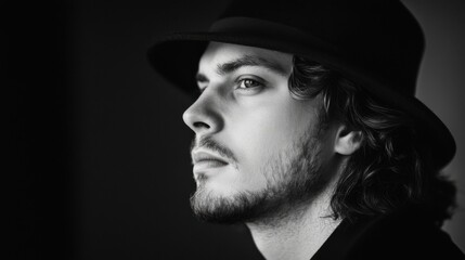 Man in Hat, Contemplative Portrait