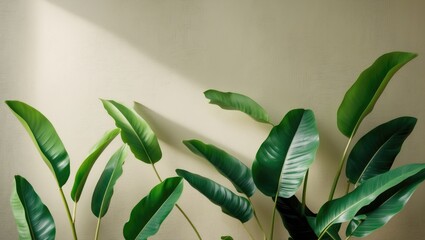 lush green leaves adorning a wall in a tranquil setting