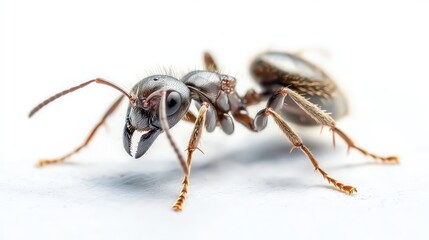 Fototapeta premium Ant Close-up on White