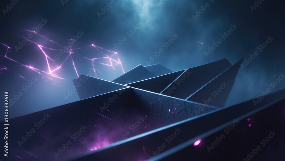 Poster stylized geometric backdrop featuring abstract dark matter patterns