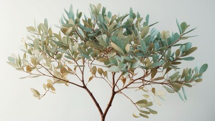 Isolated Tea Tree on a White Surface, Melaleuca.