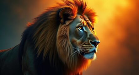 Naklejka premium Majestic Lion of India