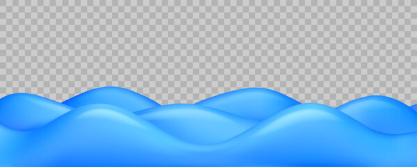 Sea wave vector 3d background. Ocean, river or lake cartoon abstract illustration. Simple water surface template