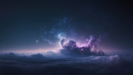 Fototapeta premium a vivid nebula set against a flat expanse of space