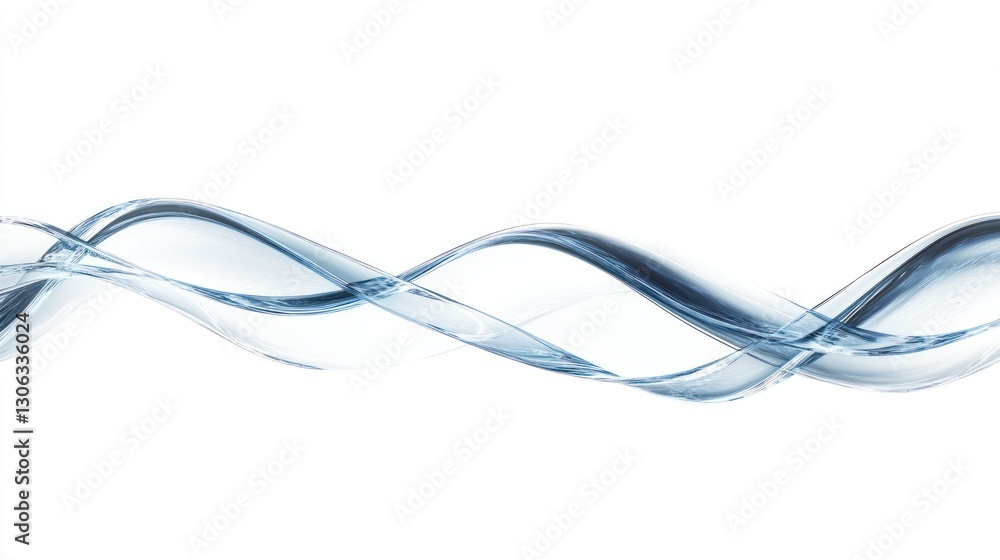 Aufkleber abstract fluid flow design featuring wavy transparent elements on a clean white backdrop ideal for m