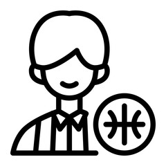 This Referee icon is suitable for Basketball, Sport Event, etc