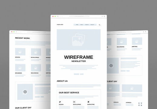 Wireframe Email Newsletter Template