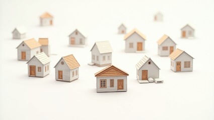 Group of outlined house symbols displayed against a white background.