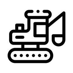excavator line icon