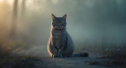 Adorable wandering feline