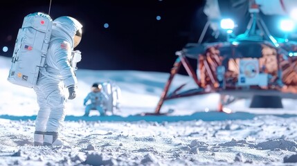 Astronaut on Moon, Lunar Module