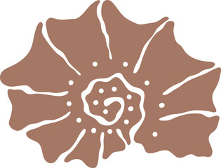 Hand drawn rapana shell illustration for souvenir printing. Coastal isolated vector clipart. Sea shell silhouette on white background. Creative logo design. Summer vacation trendy graphic print.