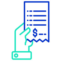 holding bill outline dual color icon