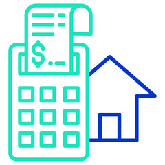 house bills outline dual color icon
