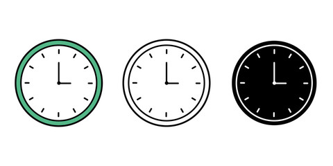 Clock icon set. Time flat simple infographics design template. symbols watch sign vector illustration.