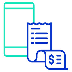 phone bill outline dual color icon
