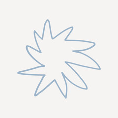 Blue star frame, collage element vector