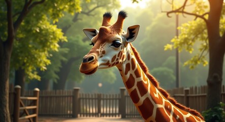 The giraffe in the wildlife park