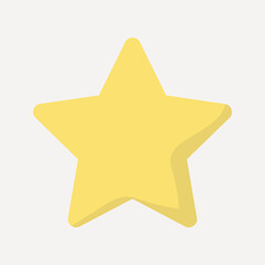 Yellow star shape collage element vector