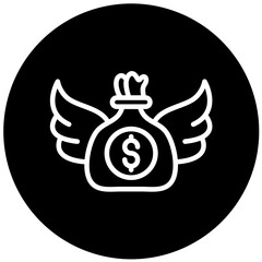 Bank with Wings Vector Design Icon Style