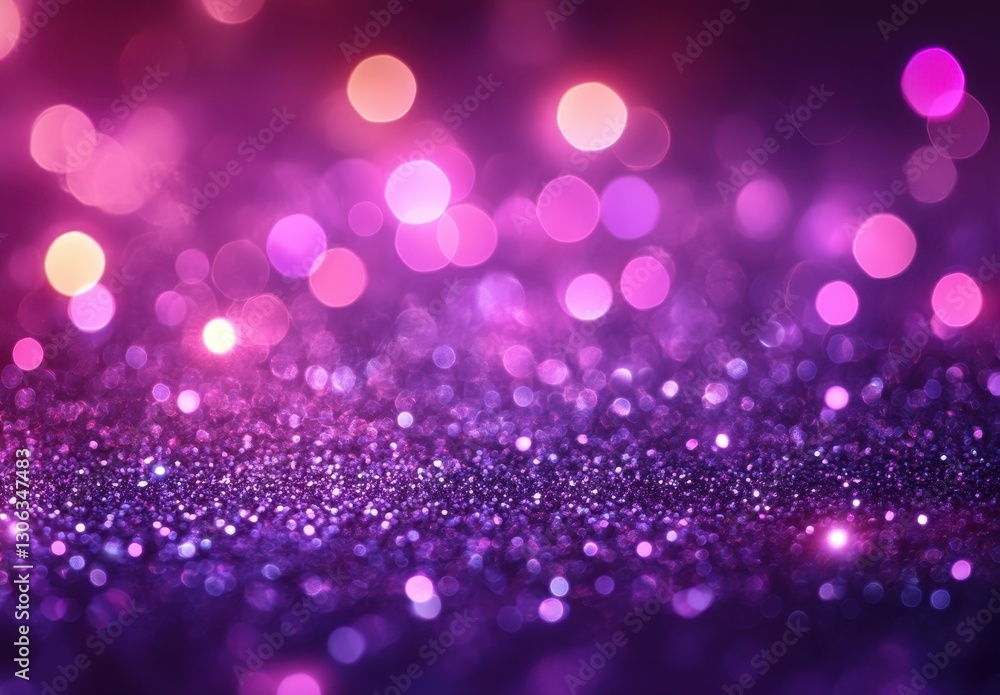 Poster vivid abstract background with sparkling bokeh effect in shades of purple and pink for modern design