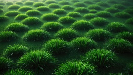 Aerial view of grass showcasing a natural green texture background. Perfect for designing green surfaces, football training fields, and textured lawns suitable for golf courses.